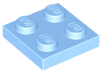 Bright Light Blue Plate 2 x 2