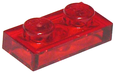 Trans-Red Plate 1 x 2