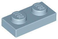 Sand Blue Plate 1 x 2