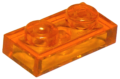 Trans-Orange Plate 1 x 2