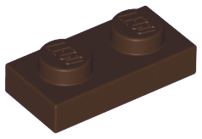 Dark Brown Plate 1 x 2
