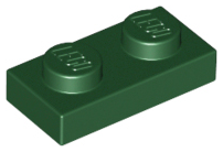 Dark Green Plate 1 x 2