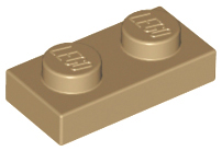 Dark Tan Plate 1 x 2