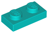 Dark Turquoise Plate 1 x 2