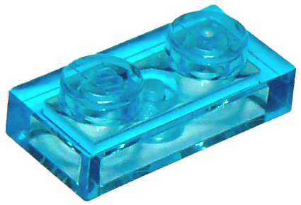Trans-Light Blue Plate 1 x 2