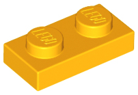 Bright Light Orange Plate 1 x 2