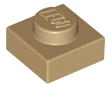 Dark Tan Plate 1 x 1