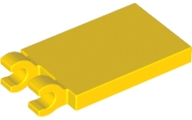 Yellow Tile, Modified 2 x 3 with 2 Open O Clips