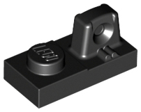 Black Hinge Plate 1 x 2 Locking with 1 Finger on Top
