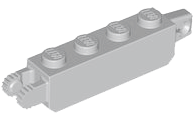 Light Bluish Gray Hinge Brick 1 x 4 Locking with 1 Finger Vertical End and 2 Fingers Vertical End