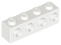 White Brick, Modified 1 x 4 with Studs on Side