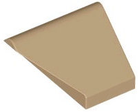 Dark Tan Slope 45 2 x 1 Double / Inverted with Bottom Stud Holder