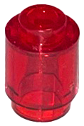 Trans-Red Brick, Round  1 x 1