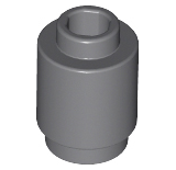 Dark Bluish Gray Brick, Round  1 x 1
