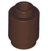 Dark Brown Brick, Round  1 x 1