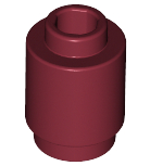 Dark Red Brick, Round  1 x 1