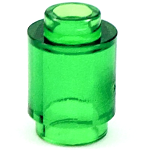 Trans-Green Brick, Round  1 x 1