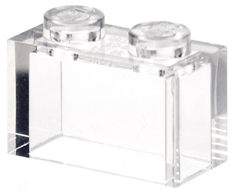 Trans-Clear Brick 1 x 2 without Bottom Tube