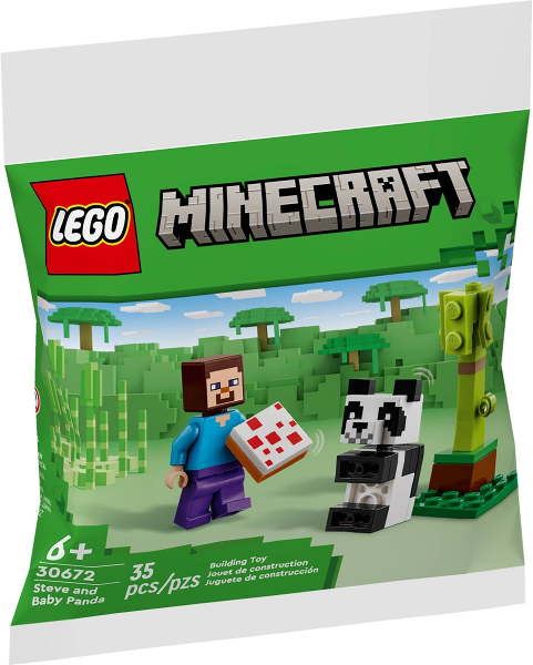 30672 Steve and Baby Panda Polybag