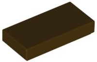 Dark Brown Tile 1 x 2
