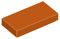 Dark Orange Tile 1 x 2