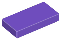 Dark Purple Tile 1 x 2