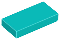 Dark Turquoise Tile 1 x 2