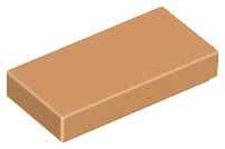 Medium Nougat Tile 1 x 2