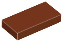 Reddish Brown Tile 1 x 2