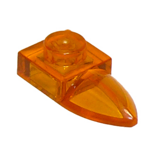 Trans-Orange Plate, Modified 1 x 1 with Tooth Horizontal