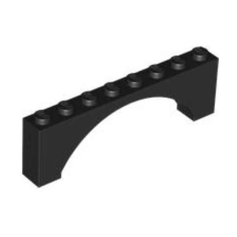 Black Arch 1 x 8 x 2 Raised