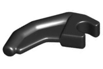 Black Barb / Claw / Horn / Tooth with Clip, Angled