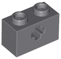 Dark Bluish Gray Technic, Brick 1 x 2 with Axle Hole
