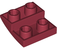 Dark Red Slope, Curved 2 x 2 x 2/3 Inverted