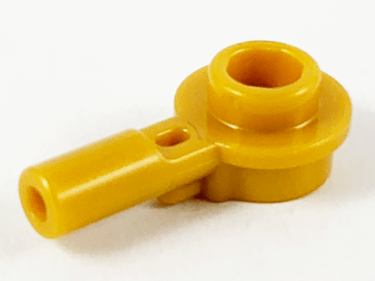 Pearl Gold Bar   1L with 1 x 1 Round Plate with Hollow Stud