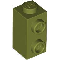 Olive Green Brick, Modified 1 x 1 x 1 2/3 with Studs on Side