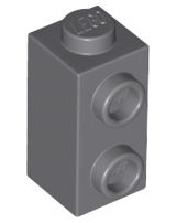 Dark Bluish Gray Brick, Modified 1 x 1 x 1 2/3 with Studs on Side