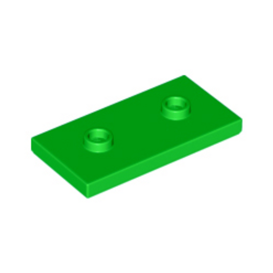 Bright Green Plate, Modified 2 x 4 with 2 Studs (Double Jumper)