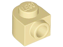 Tan Brick, Round 1 x 1 x 2/3 Half Circle Extended with Stud on Side