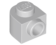 Light Bluish Gray Brick, Round 1 x 1 x 2/3 Half Circle Extended with Stud on Side