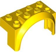 Yellow Vehicle, Mudguard 4 x 2 1/2 x 2 with Arch Round