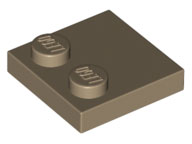 Dark Tan Tile, Modified 2 x 2 with Studs on Edge