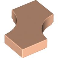 Light Nougat Tile, Modified 2 x 2 with 2 1 x 1 Curved Cutouts (Double Arrow)