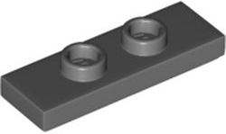 Dark Bluish Gray Plate, Modified 1 x 3 with 2 Studs (Double Jumper)