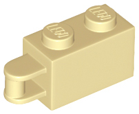 Tan Brick, Modified 1 x 2 with Bar Handle on End - Bar Flush with Edge