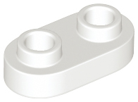 White Plate, Round 1 x 2 with Open Studs