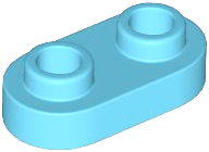 Medium Azure Plate, Round 1 x 2 with Open Studs