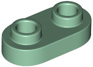 Sand Green Plate, Round 1 x 2 with Open Studs