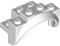 White Vehicle, Mudguard 4 x 2 1/2 x 2 with Arch Round, Solid Studs, and Rounded Legs