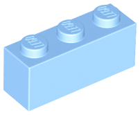 Bright Light Blue Brick 1 x 3